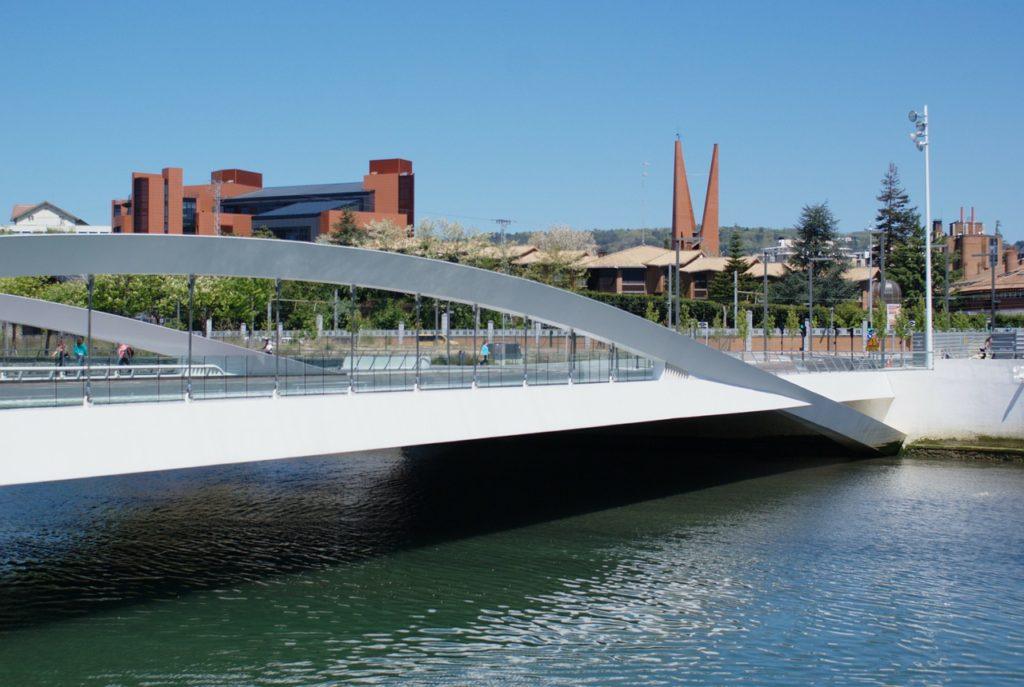 modern bridge, san sebastian, panorama