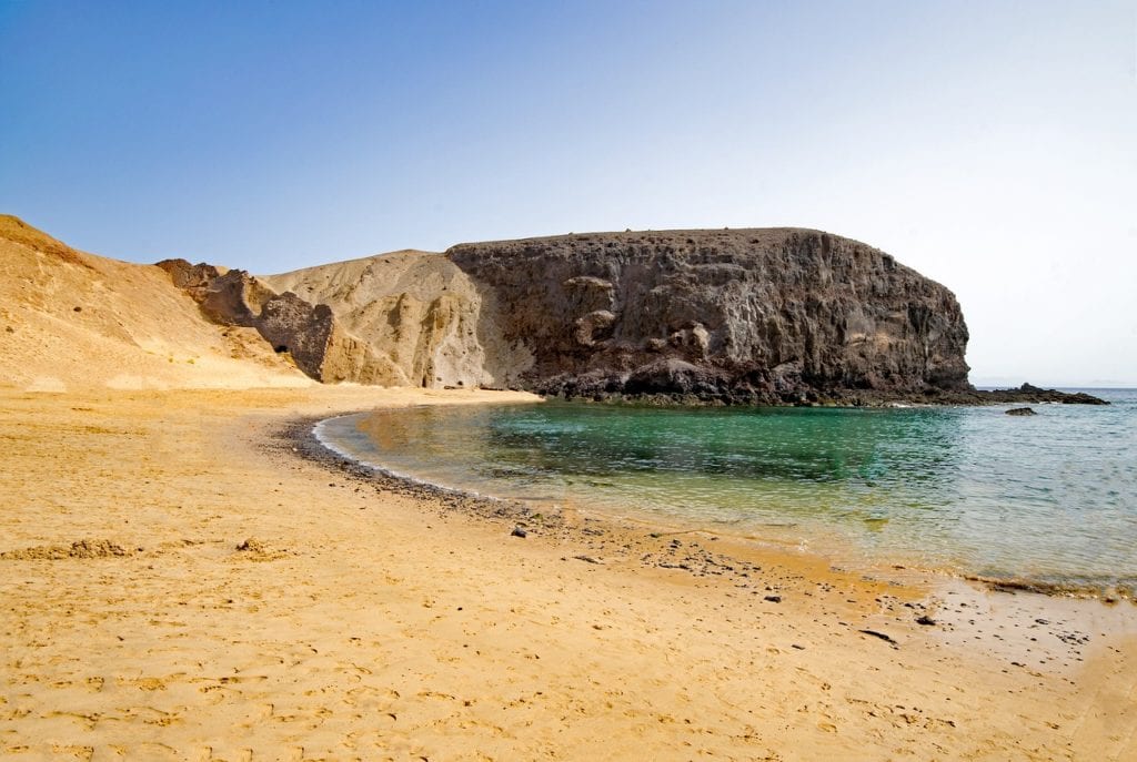 playa del papagayo, lanzarote, canary islands